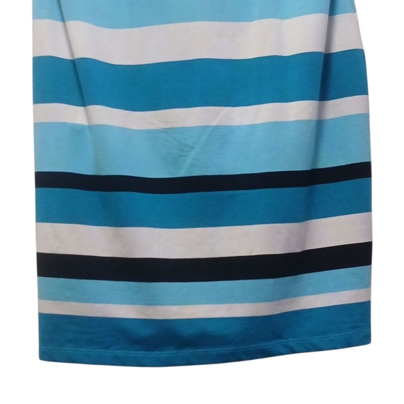 Michael Kors - NWOT, Multi Colored Striped Dress, Short Sleeves W/ Ruching & Tie - Picture 5 of 10